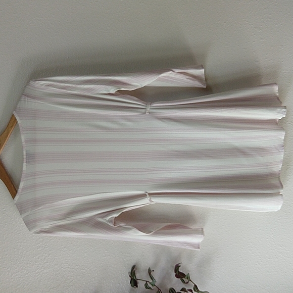 Torrid Purple and Ivory Stripe Challis Tunic Top Plus Size 00,  US M/L 10 - Picture 7 of 13